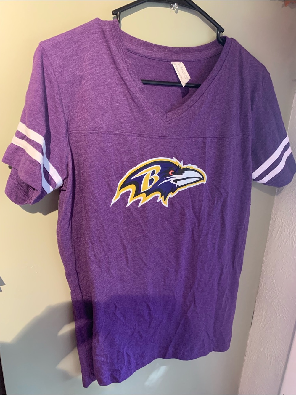 Women’s Purple Baltimore Ravens V-Neck Team Tee
